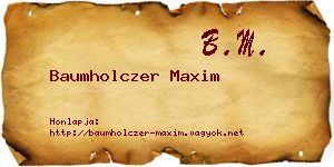 Baumholczer Maxim névjegykártya